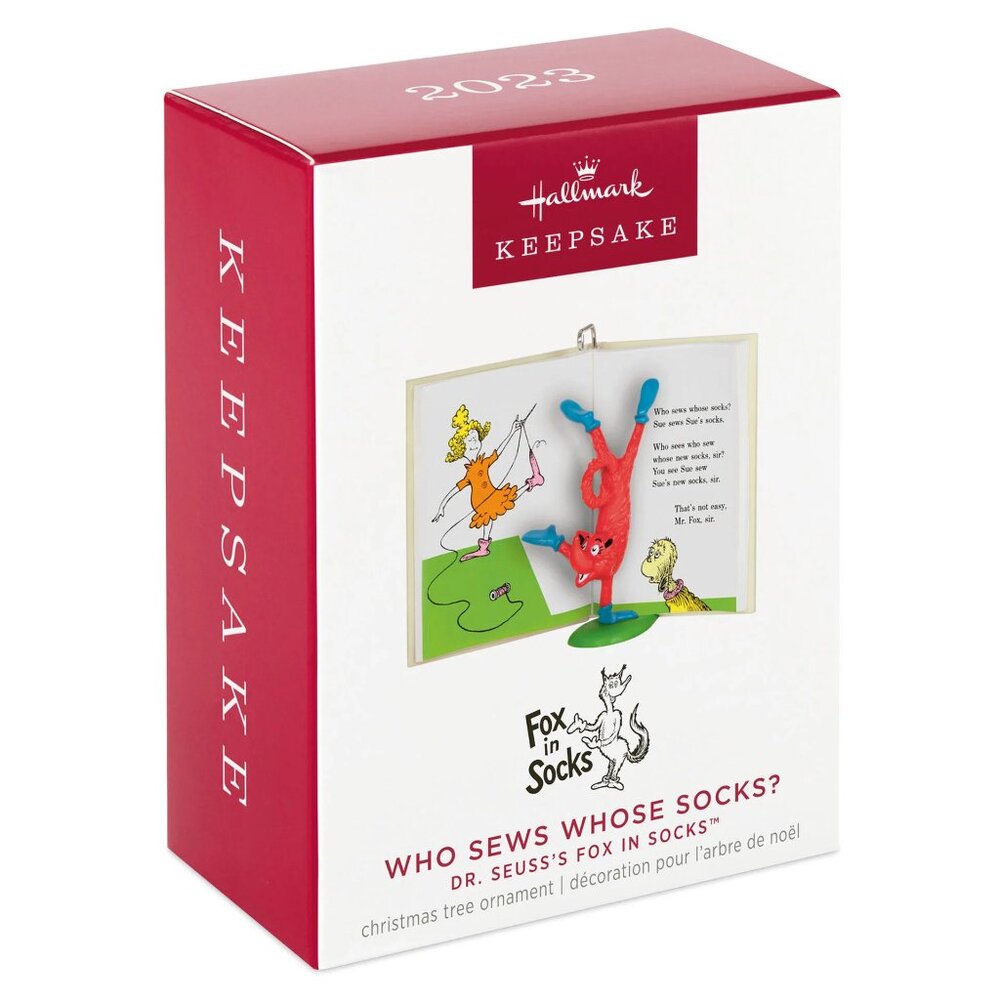 New! Dr. Seuss Fox in Socks Hallmark Keepsake Christmas Ornament Children's Book